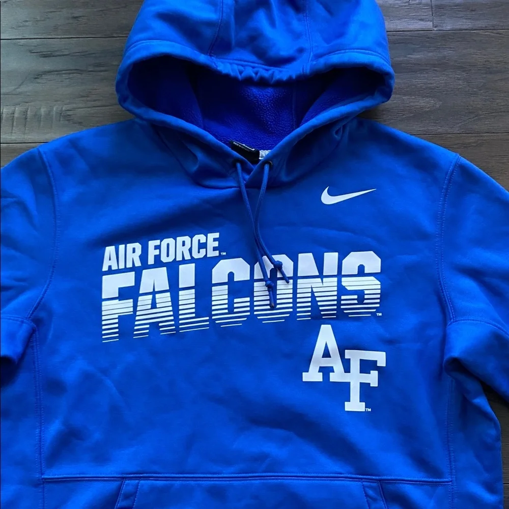 Nike Air Force Falcons Pullover Hoodie Mens Sz Medium Royal Blue